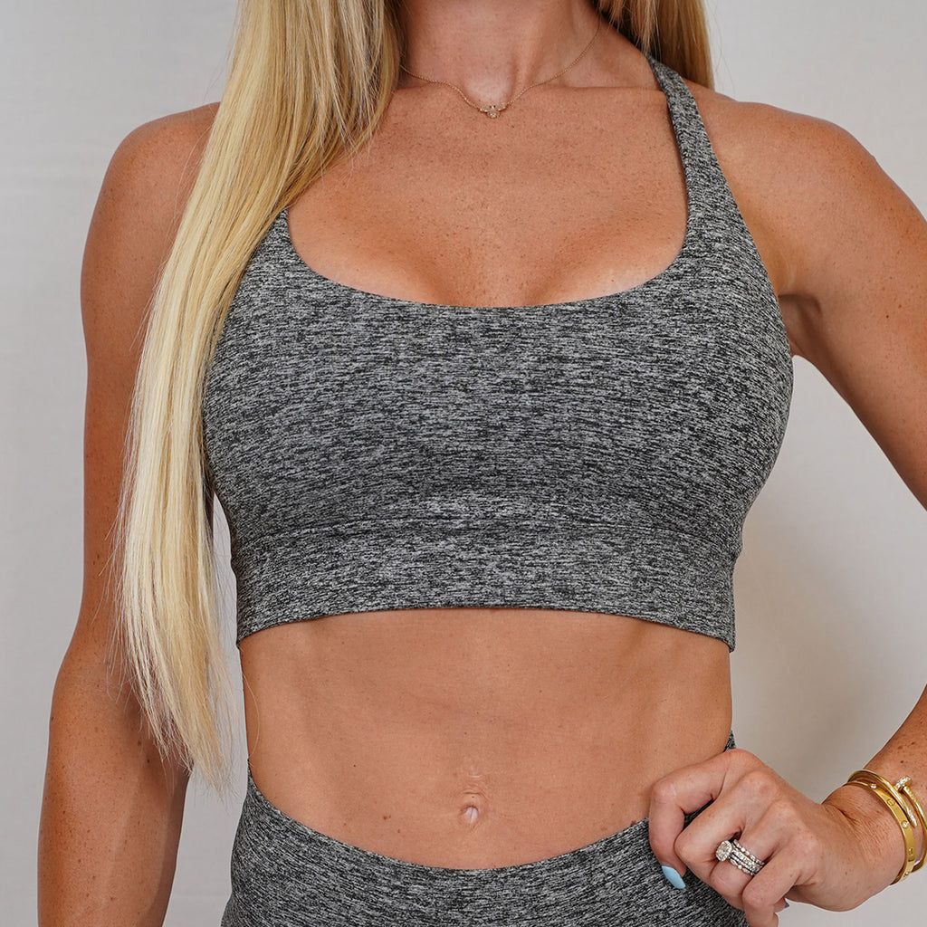 Women's Medium Support Seamless Zip-Front Sports Bra - All In Motion™  Heathered Gray 4X